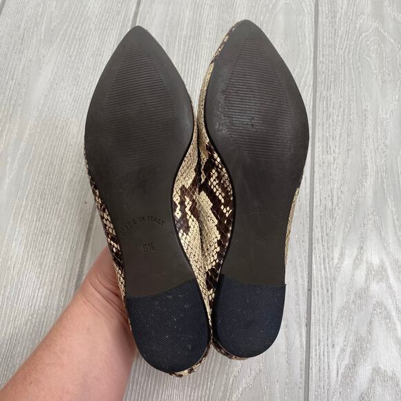 Mercanti Fiorentini Women's Italian Leather Snake Embossed Flats Size 6.5 - Picture 3 of 9